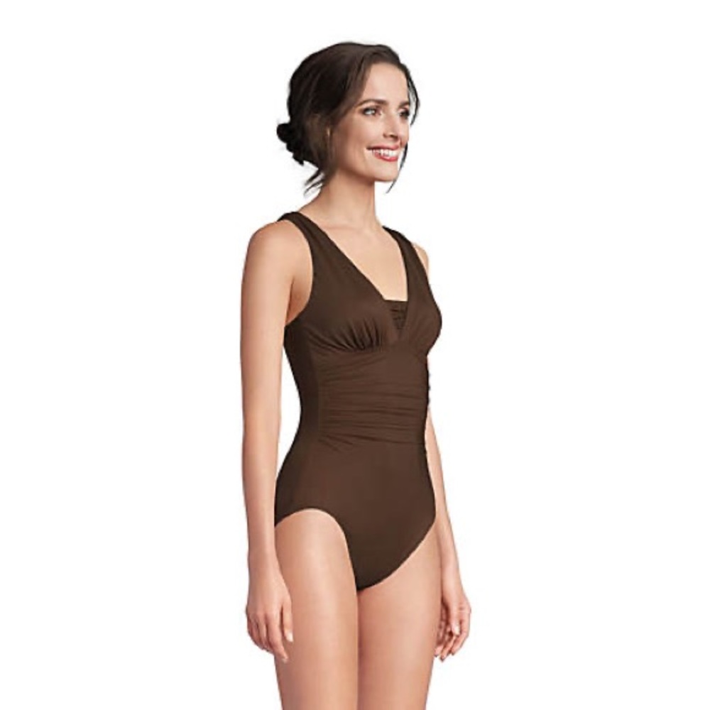 Lands end Grecian brown one piece swimsuit 8 - Picture 3 of 5